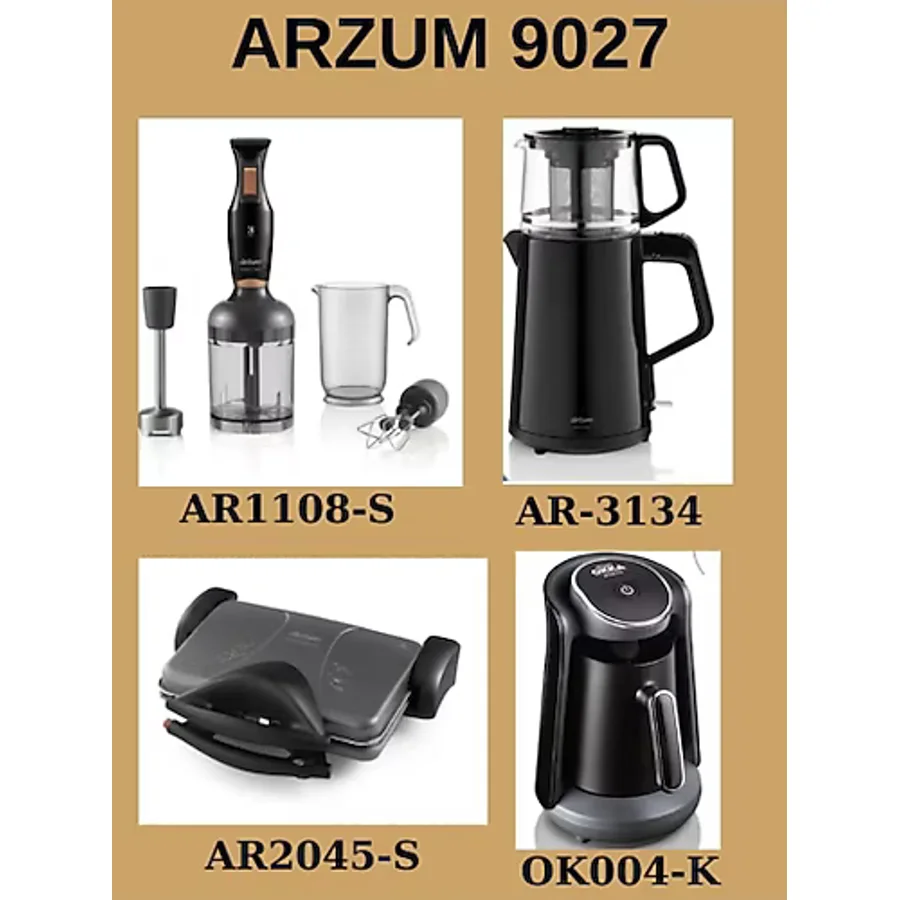 Arzum AR9027 Pro Blackline Eco Siyah Elektronik Çeyiz Seti