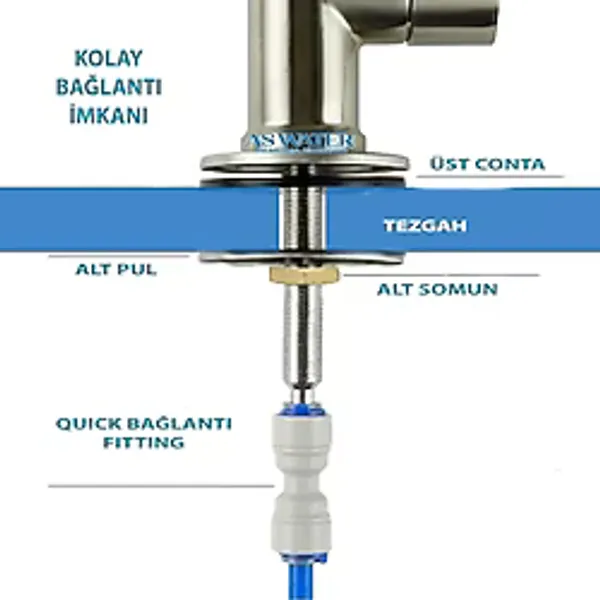 As Water Ihlas - Lg Su Arıtma Cihazı Uyumlu %100 Pirinç Gövde Lüks Arıtma Musluğu Musluk