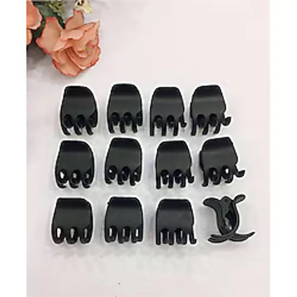 Asa Bebek Çocuk Üç Dişli Klasik Model Siyah Mandal Toka -2,5 Cm-12 Adet