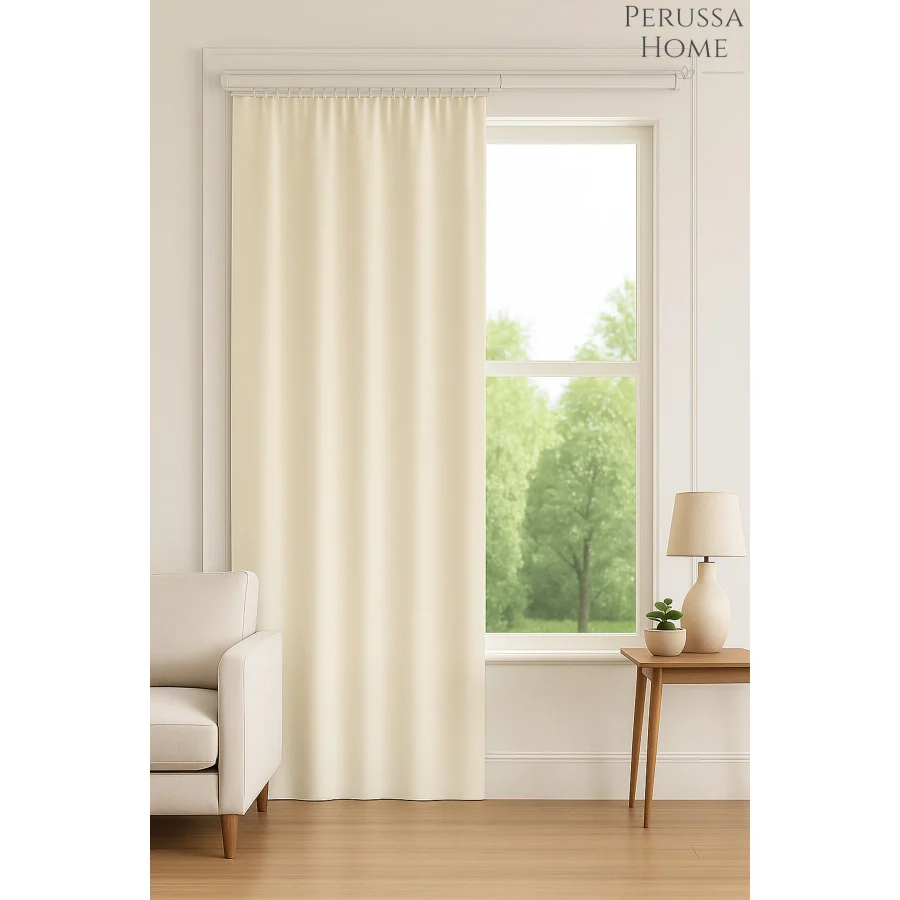 Asf Perussa Home Birinci Kalite Saten Ekru Güneşlik En X Boy