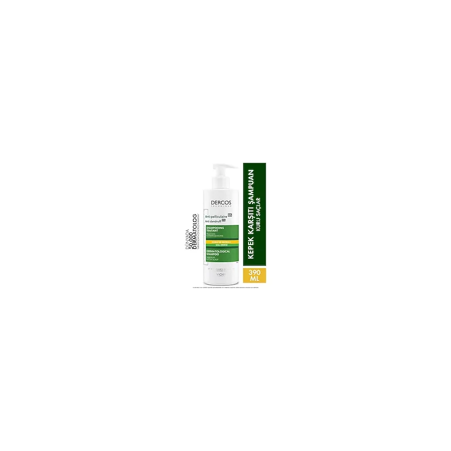 Asfstore Vichy Dercos Kuru Saçlar İçin Kepek Karşıtı Şampuan 390 ml Etkili Arındırma Sağlar