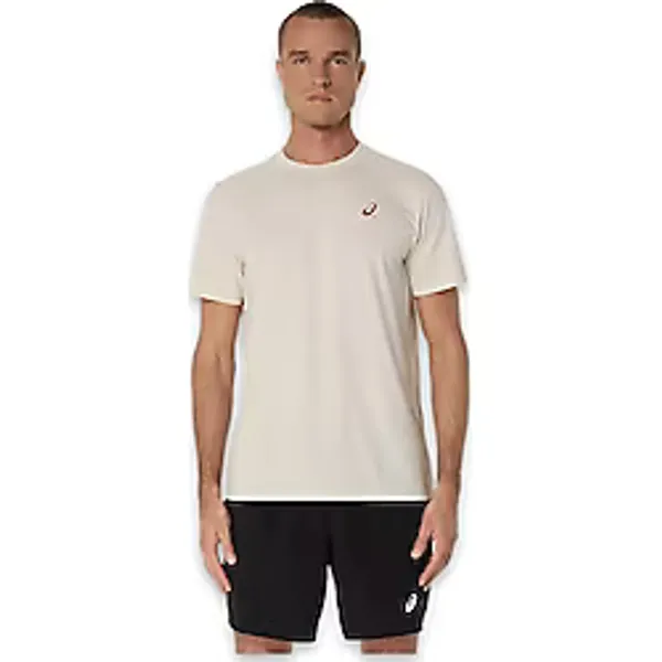 Asics 2041A348 Court Graphic Ss Top Krem Erkek T-Shirt