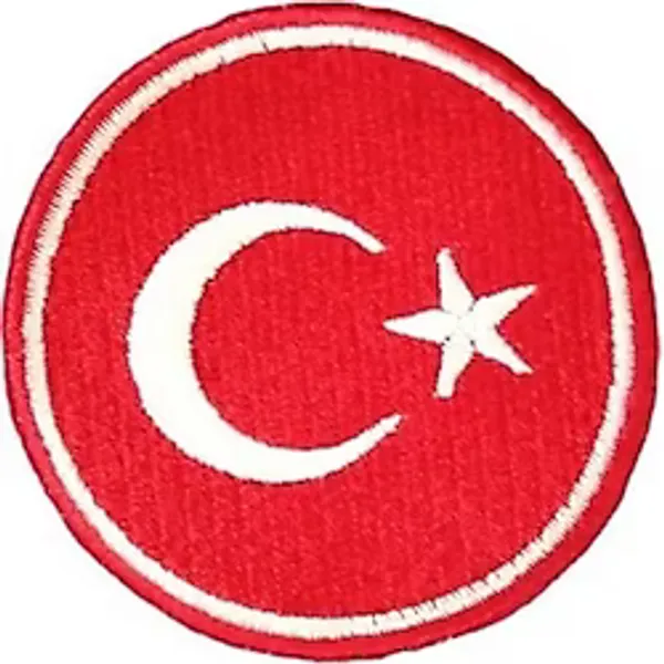 Asil Acar Home Aplike Ütü İle Yapışan Türk Bayrağı Yuvarlak Küçük Arma 3 cm