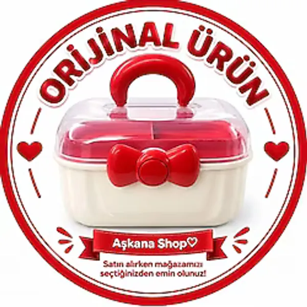 Aşkana Çok Amaçlı Çocuk Beslenme Kutusu & Organizer Çanta,Takı,Toka,Makyaj Malzemesi, Oyuncak Düzenleyici,Bölmeli,Taşınabilir Saklama Kutusu,23x23 cm