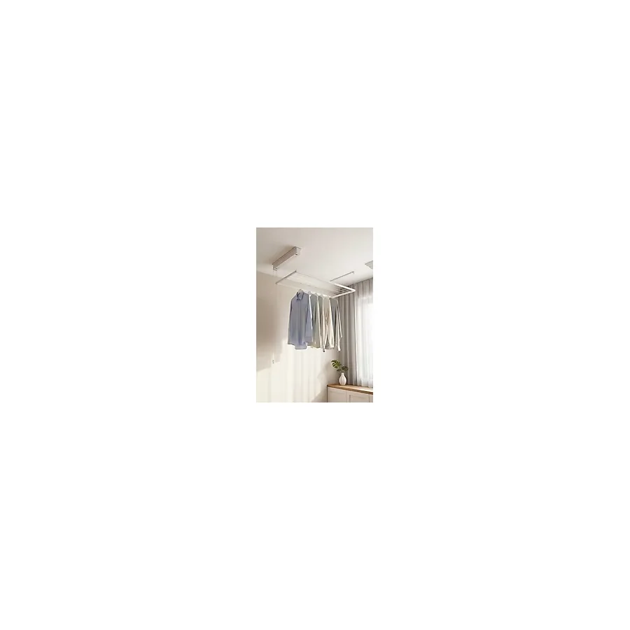 Askur Tavana Monte Asansörlü Çamaşır Askılığı 70x175 cm 6 Askı İpi Beyaz