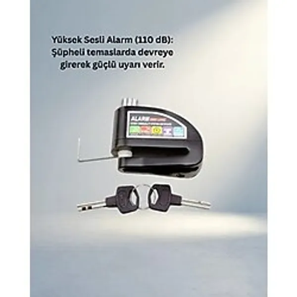 Aslanoğlu Store Güvenlik Alarmı Titreşim Sensörlü Disk Kilidi 7 mm Motosiklet - Ahşap