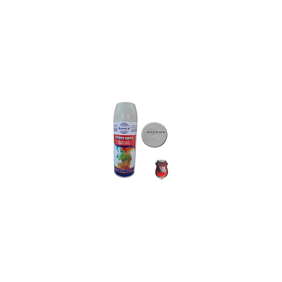 Asmaco Akrilik Sprey Boya 400 ml - Metal, Ahşap, Plastik, Seramik, Cam, Oto Yüzeylere Uygun Renkler - 7035 Açık Gri