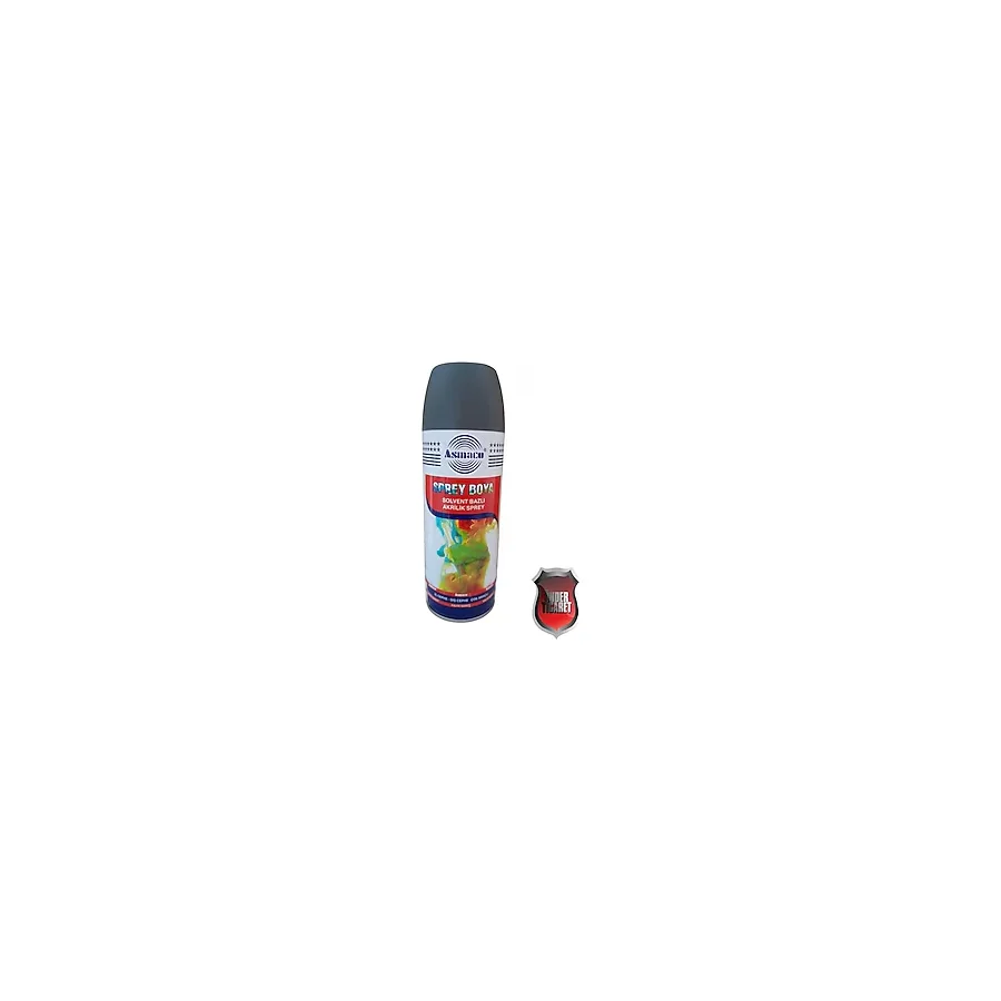 Asmaco Akrilik Sprey Boya 400 ml - Metal, Ahşap, Plastik, Seramik, Cam, Oto Yüzeylere Uygun Renkler - Mat Antrasit