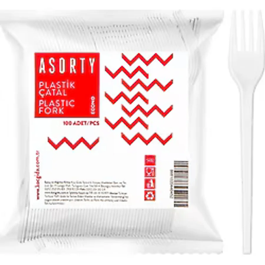 Asorty Plastik Eko Çatal 100'Lü