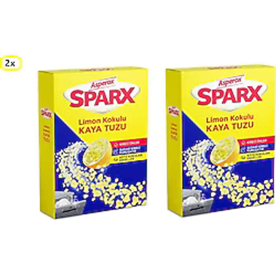 Asperox Sparx Bulaşık Makinesi Limon Kokulu Kaya Tuzu 2 x 1500 G