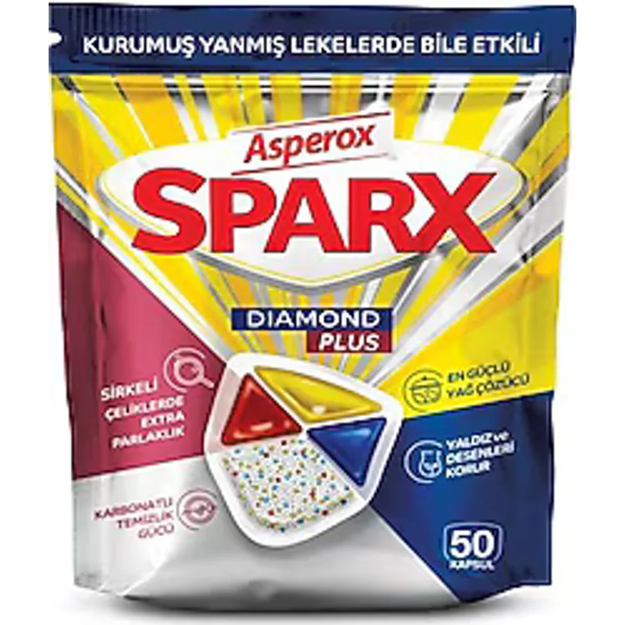 Asperox Sparx Diamond Plus Bulaşık Makinesi Tableti 50'li