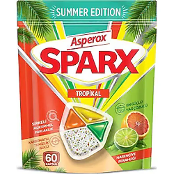 Asperox Sparx Summer Edition Tropikal Bulaşık Makinesi Tableti 60'lı