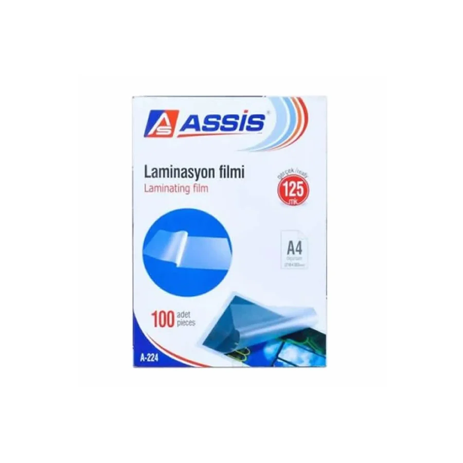 Assis Laminasyon Filmi A4 100 Adet 125 Mikron