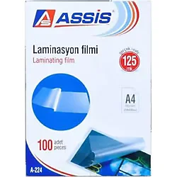 Assis Laminasyon Filmi A4 100 Adet 125 Mikron