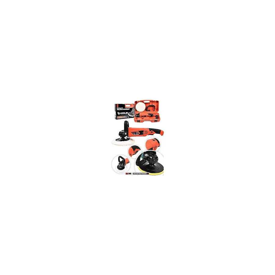 Assur 1200W Polisaj Makinesi Devir Ayarlı 6 Kademeli 180Mm Pasta Cila