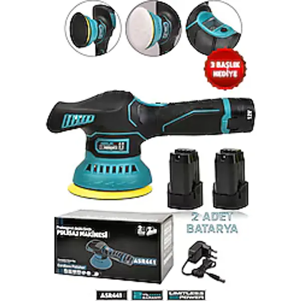 ASSUR 12V Orbital 6 Kademeli Pasta Cila Kaporta Parlatma Şarjlı Polisaj Makinesi