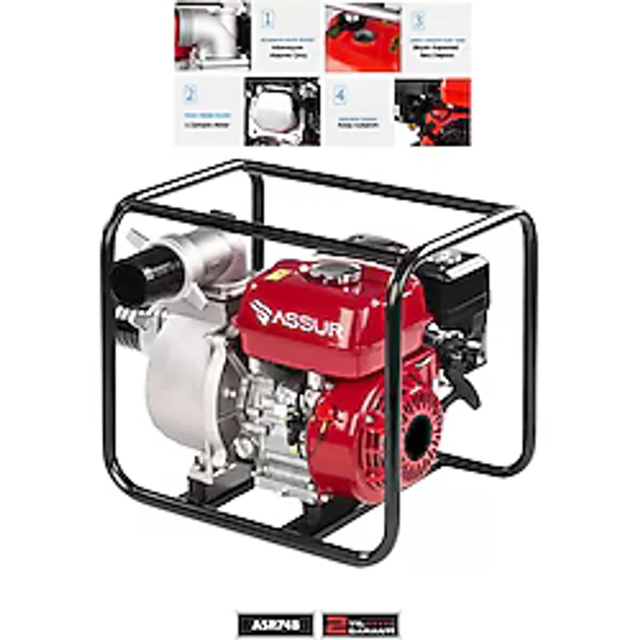 Assur 9,8 Hp Metal Şanzıman Turbo Benzinli Yüksek Performans 3 Parmak Benzinli Su Motoru
