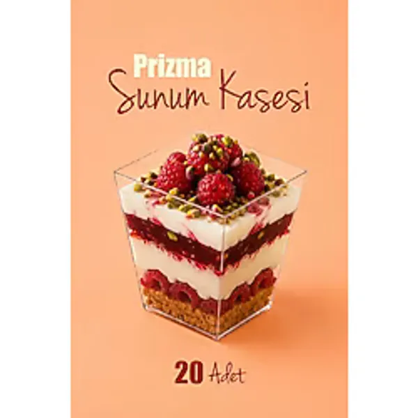 Astor Ambalaj EZUPACK Kübik Prizma Plastik Şeffaf Kapaksız Sunum Kabı 200 cc 10 Adet Güçlü Tatlı & Meze Kap