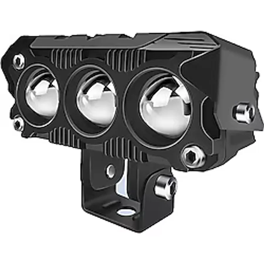 Astra Led 2 Adet Led Spot Işık Ve Sarı Beyaz Projektör Lens 3 Gözlü Dikdörtgen Baykuş Led Off Road Lamba Motosiklet
