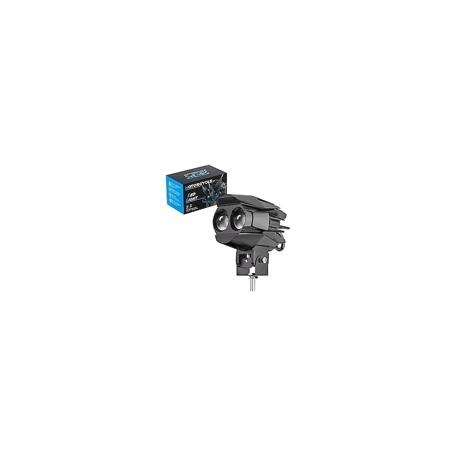 ASTRALED 2 ADET Motosiklet Çift Göz Led Lazer Sis Farı Delici Beyaz Sarı Çift Renk 12-80 Volt