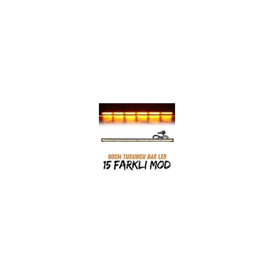 ASTRALED Turuncu Tepe Çakar Bar Led 90cm 12-24v Off Road Çekici Traktör İkaz Lambası Çakar 17 Modlu