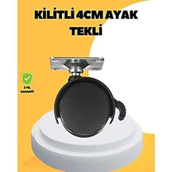 Astraltech 4 cm Kilitli Mobilya Tekerleği Tekli Sessiz ve Dayanıklı - Çok Renkli