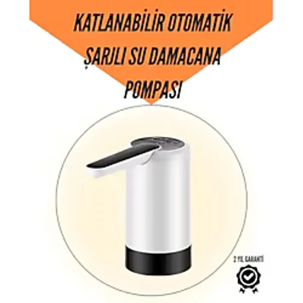 ASTRALTECH Şarjlı Su Pompası 8000mAh Cam Damacana Uyumlu Tek Tuşla Kontrol USB Şarjlı Otomatik Dolum