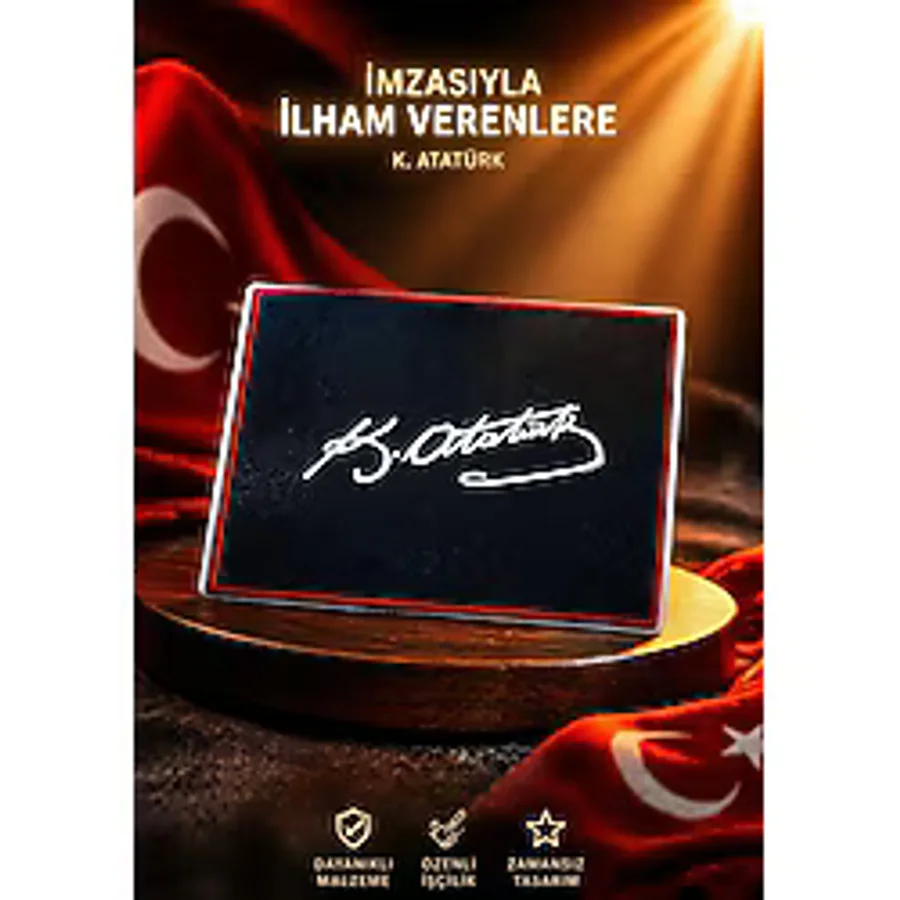 ASTUNİNG Araba Oto Kaymaz Kaydırmaz Torpido Pedi - Kemal Atatürk İmza