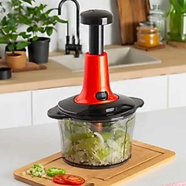 Asude Porsima ASD-047 Basmalı 3 Bıçaklı Pratik Doğrayıcı El Rondosu Kırmızı
