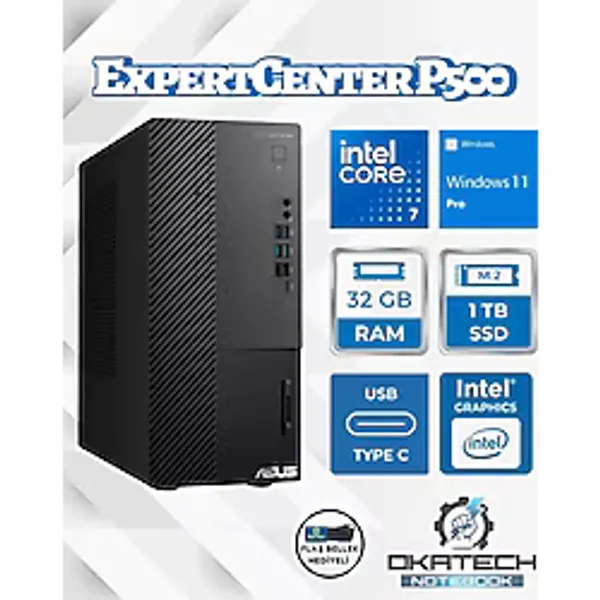 Asus Expertcenter P500mv-C724016512b0d Core 7-240H 32Gb Ram 1 Tb Ssd Win11pro Masaüstü Bilgisayar + Usb Bellek