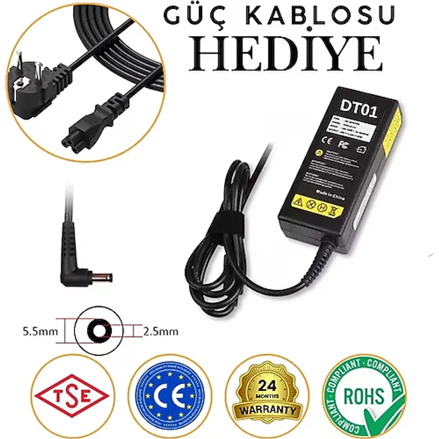 Asus ile Uyumlu Monitor VG258QM VG248QG Adaptör 65w