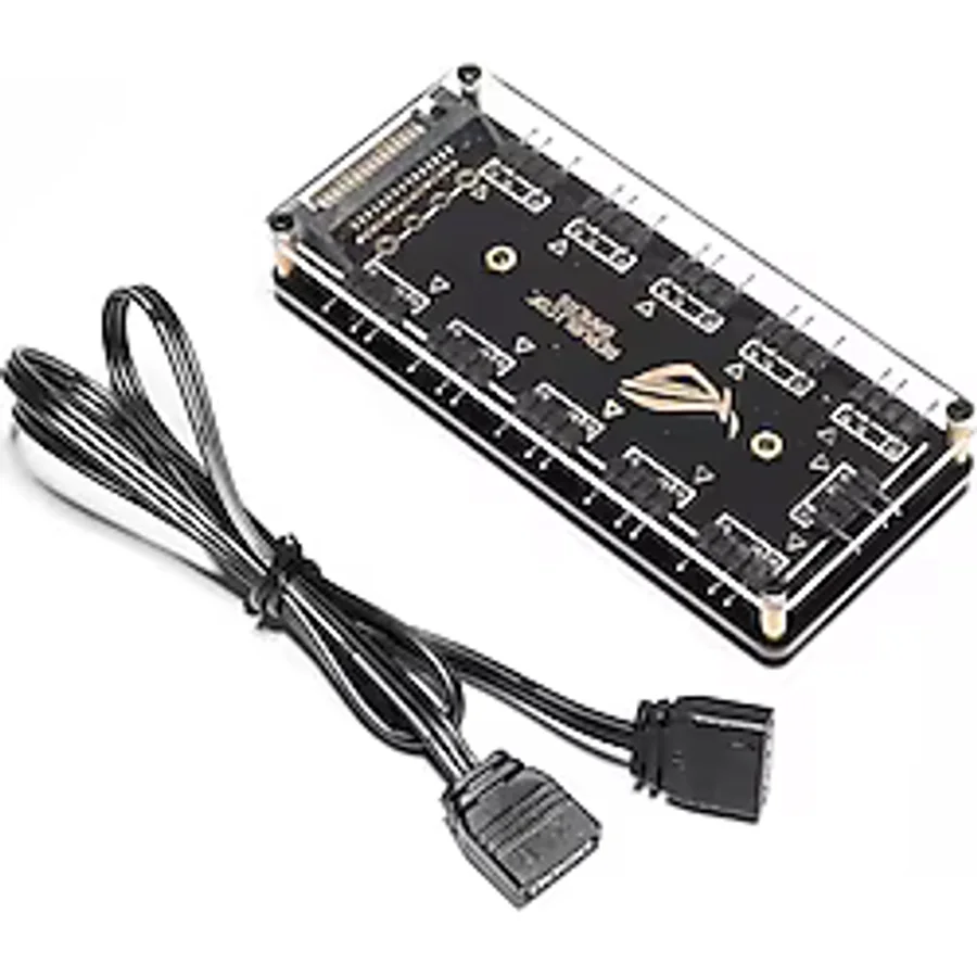 Asus ROG 3 Pin 11 Port ARGB Şerit LED 5V SATA FAN Çoklayıcı HUB