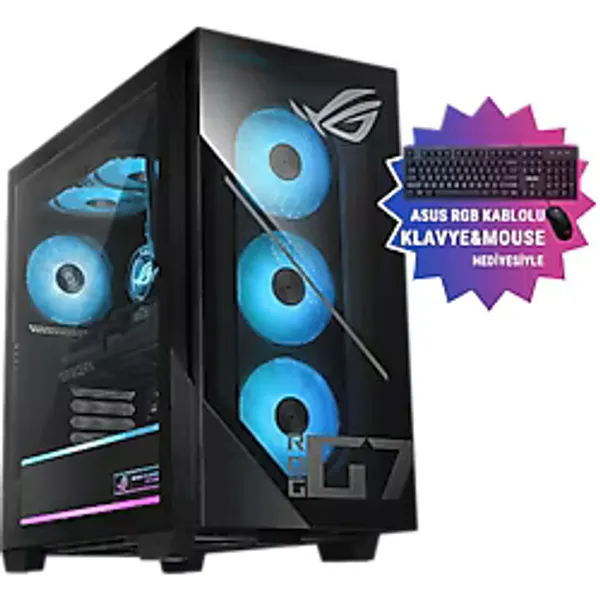 Asus ROG G700Tf-7265Kf233W, Intel Core Ultra 7 265Kf, 32Gb DDR5 Ram, 1TB NVMe Ssd, RTX 5070 12Gb, Windows 11 Masaüstü Oyun Bilgisayarı
