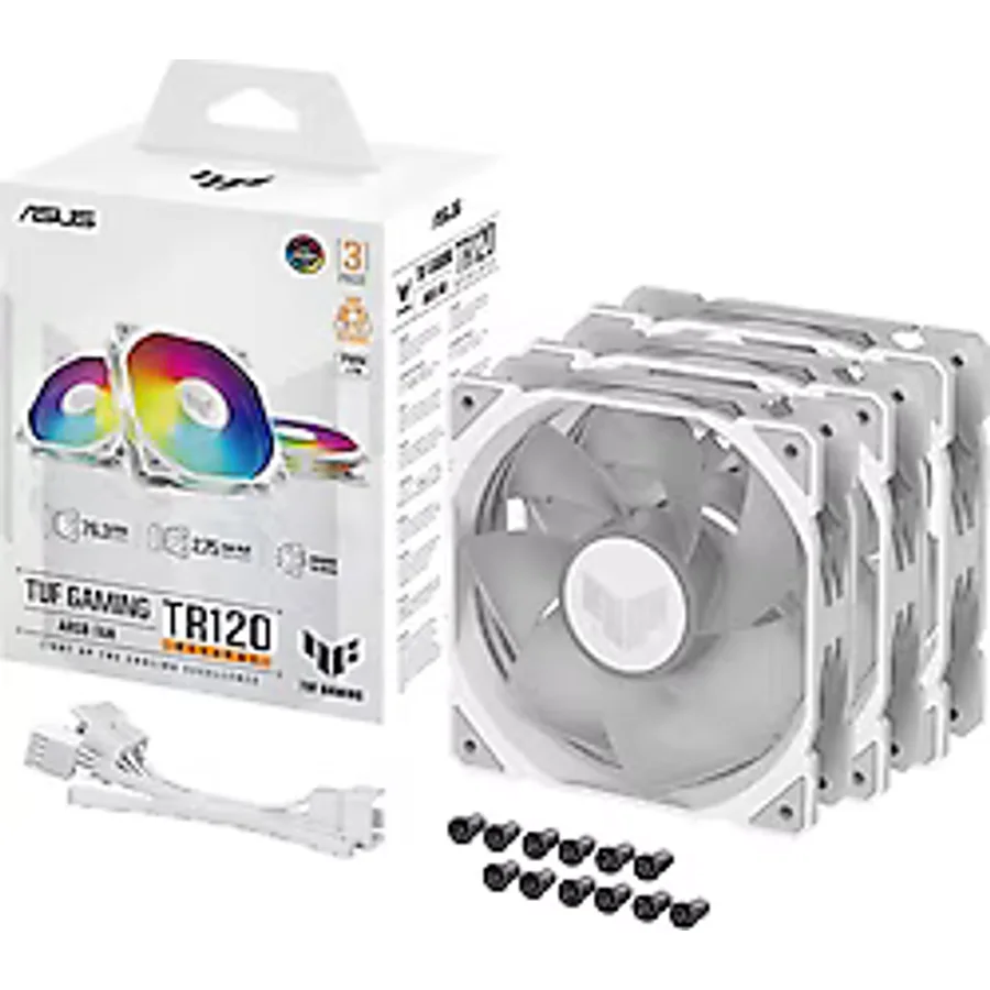 Asus TUF Gaming TR120 ARGB Reverse Beyaz 3'lü 12 cm Kasa Fanı