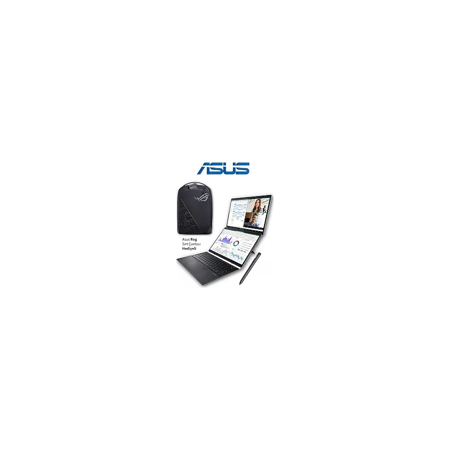 Asus Zenbook Duo Çift 14" OLED Ekran Core Ultra 9 32GB 2tb Dokunmatik Inovatif Laptop Asus Rog Çanta Hediyeli - 2 TB - 32 GB