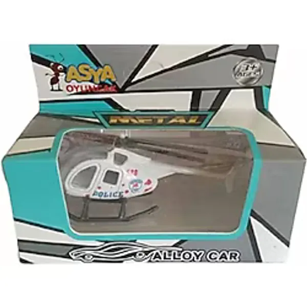 Asya Oyuncak Tekli Metal Helikopter 1688-7F-Beyaz