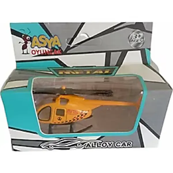 Asya Oyuncak Tekli Metal Helikopter 1688-7F-Sarı