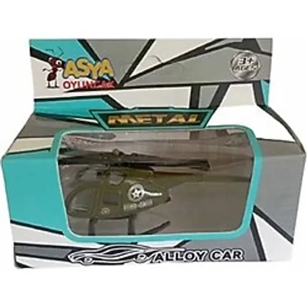 Asya Oyuncak Tekli Metal Helikopter 1688-7F-Yeşil