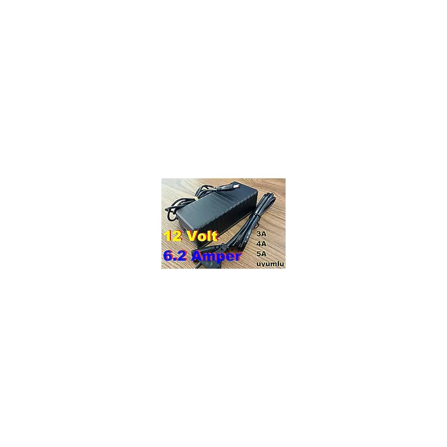 Ata Elektronik 12V 5AH - 12 Volt 5 Amper Adaptör (Gerçek 60W Kaliteli Sağlam Dayanıklı ) - Işıklı Harddisk HDD Dvr Kamera Poe Switch Trafosu Tırafo Adaptörü Akım Korumalı 2 Metre Kablolu