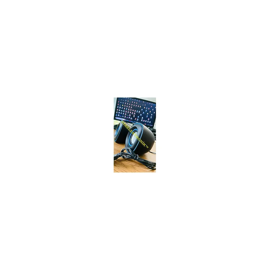 Ata Elektronik Kaliteli Sağlam Ürün - Bilgisayar Hoparlörü PC Laptop Notebook Telefon Hoparlör 3.5 mm Jack USB Speaker 1+1 Ses Sistemi 2.0 Mini Taşınabilir Multimedya USB Kablolu 6W Speaker Hoparlör