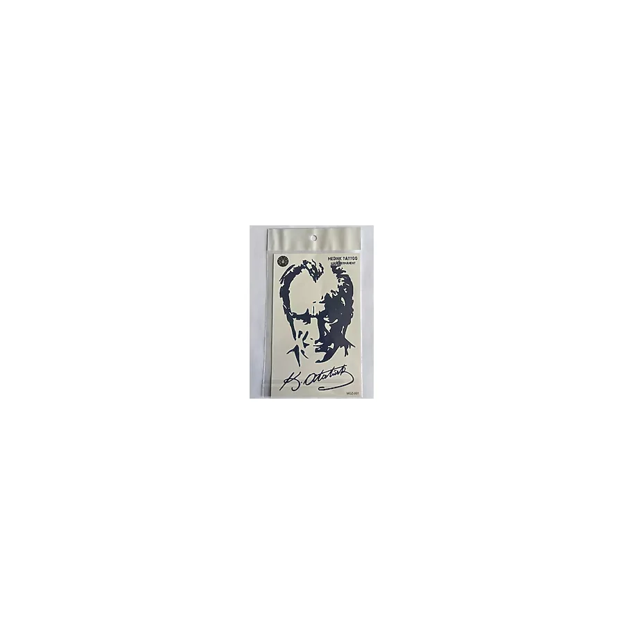 Atatürk 18x11 cm Yarı Kalıcı Hayalet Geçici Dövme Yapıştırma Dövme