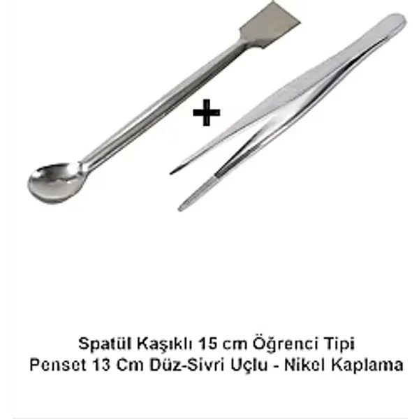 Atel-San Laboratuvar Öğretim Seti - A / Spatül Öğrenci Tipi ve 13 cm Düz-Sivri Uçlu Penset Setli Ürün