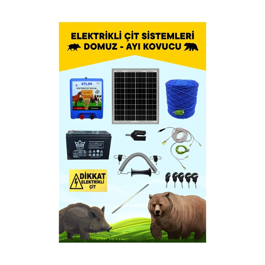 Atlas Ekonomik Elektrikli Çit 5 Yıl Garanti 2000mt Set Ömürlük Ürün No4