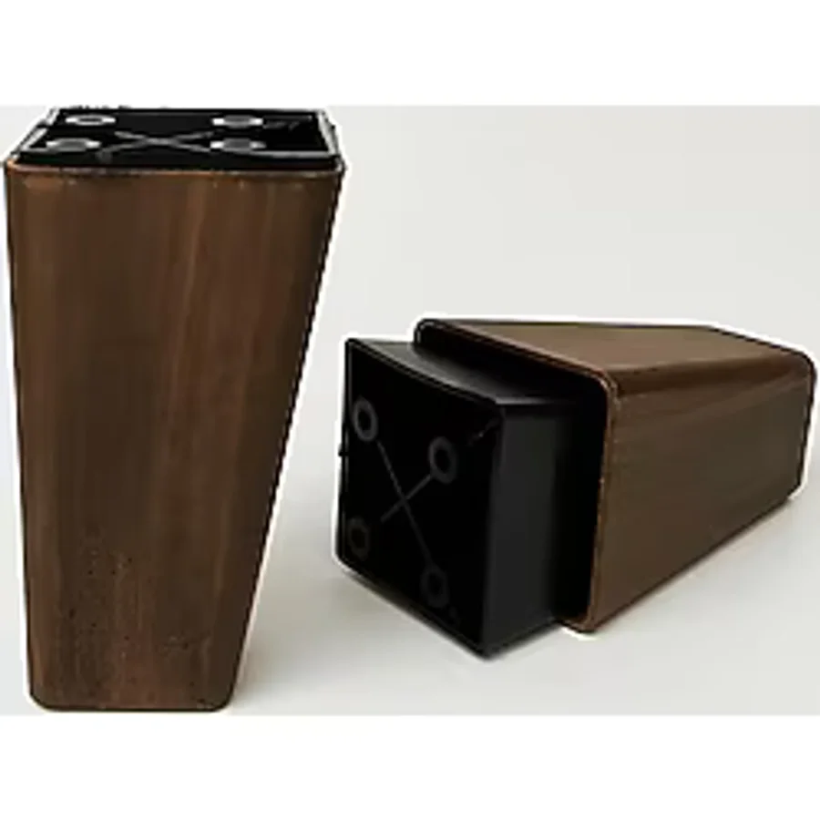 Atlas Shop Plastik Köşeli Konik Mobilya & Koltuk Ayağı 10 cm Ceviz (4 Adet)