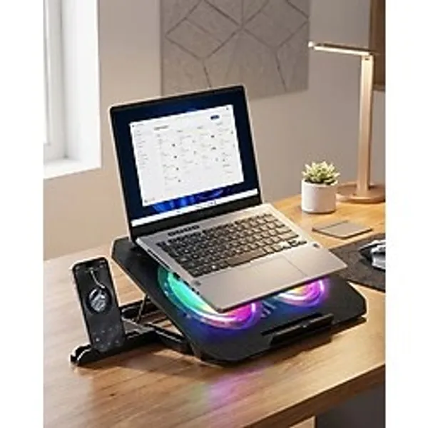 Atlasnua Rgb Fanlı Laptop Soğutma Standı USB Girişli Notebook Yükseltici - Çok Renkli - Laptop & Notebook Aksesuarları