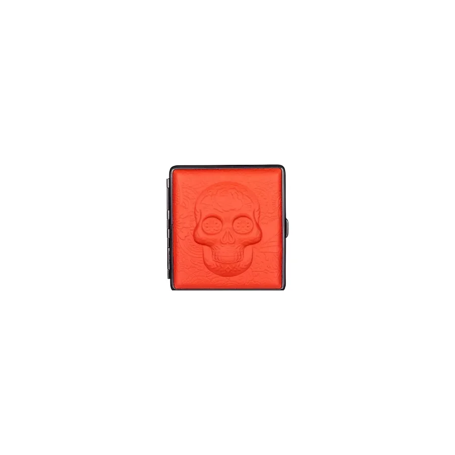 Atomic German 3D Deri Kısa Sigara Tabakası 18li Skull Red