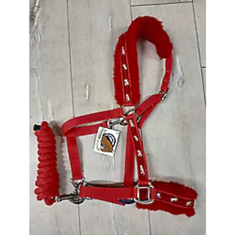 Atsar İthal Peluşlu Yular + Gezdirme İpi Kırmızı