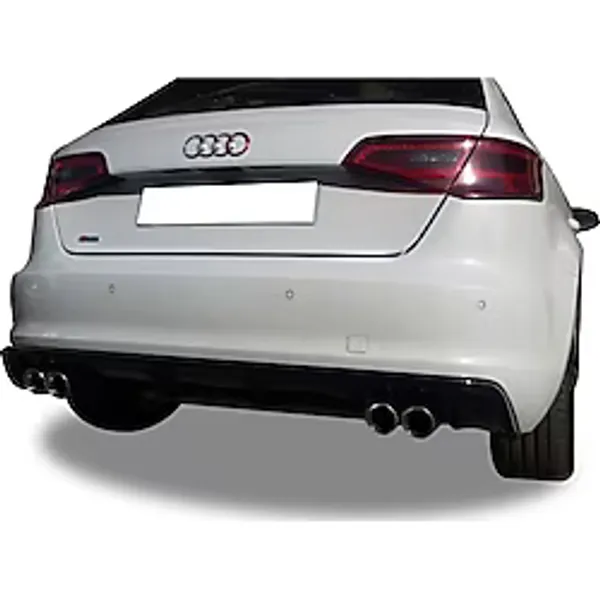 Audi A3 8V 2012 - 2016 Plastik Arka Tampon Eki - Difüzör (Plastik