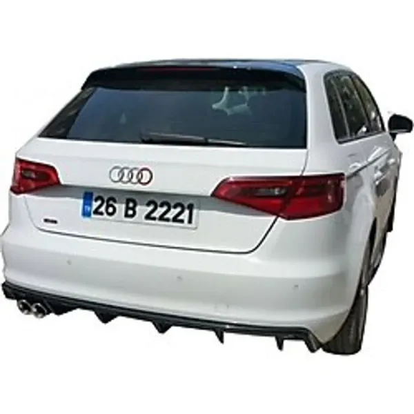 Audi A3 8V 2012-2016 Uyumlu Plastik Arka Tampon Eki Difüzör - Şık & Dayanıklı Tasarım!