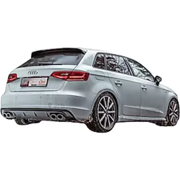 Audi A3 8V HB 2012 - 2016 S3 Arka Tampon Eki - Difüzör (Plastik)